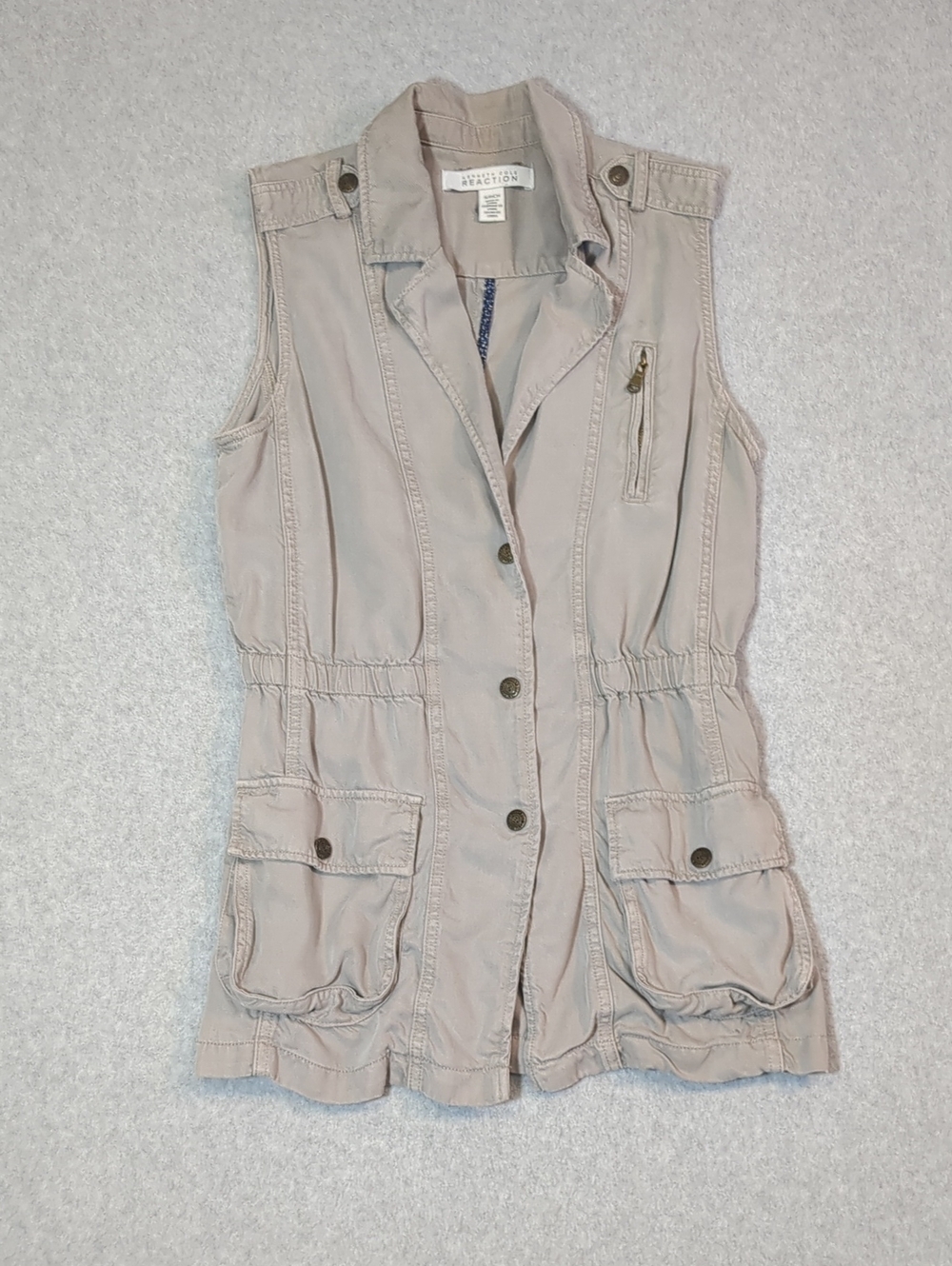 Kenneth Cole Reaction Sleeveless Utility Vest - Taupe Beige